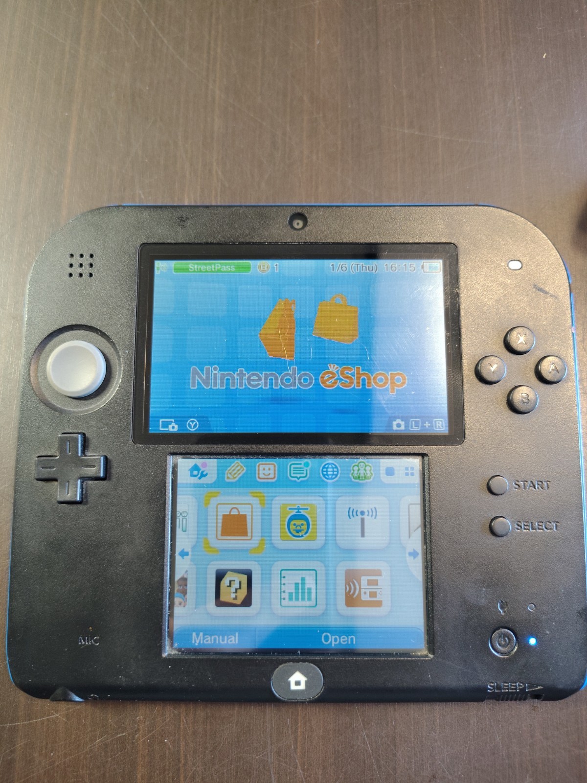 Nintendo 2DS Black/Blue Handheld System FTR-001