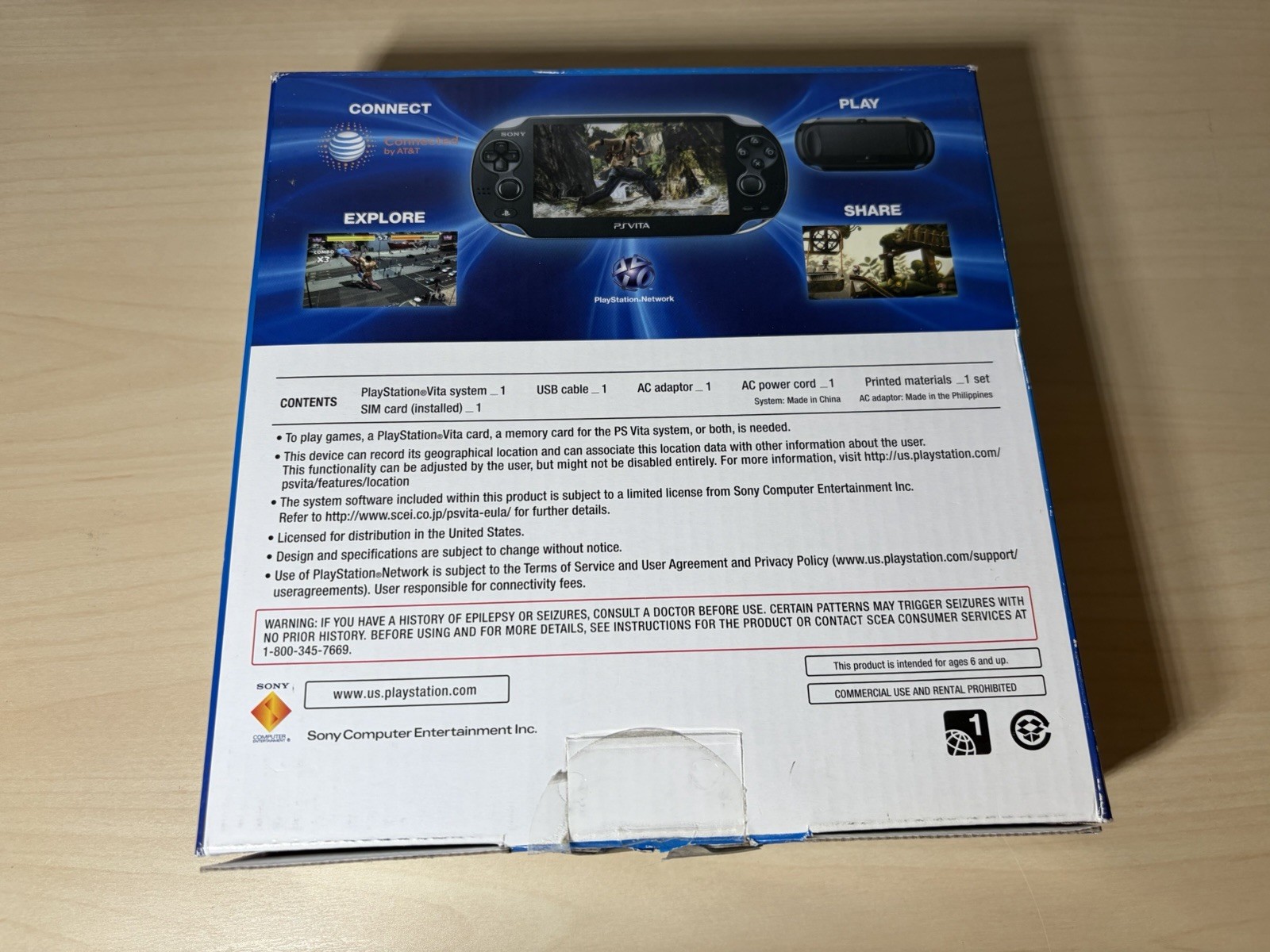 Sony PS Vita Black Handheld Console PCH-1101 Complete Near Mint