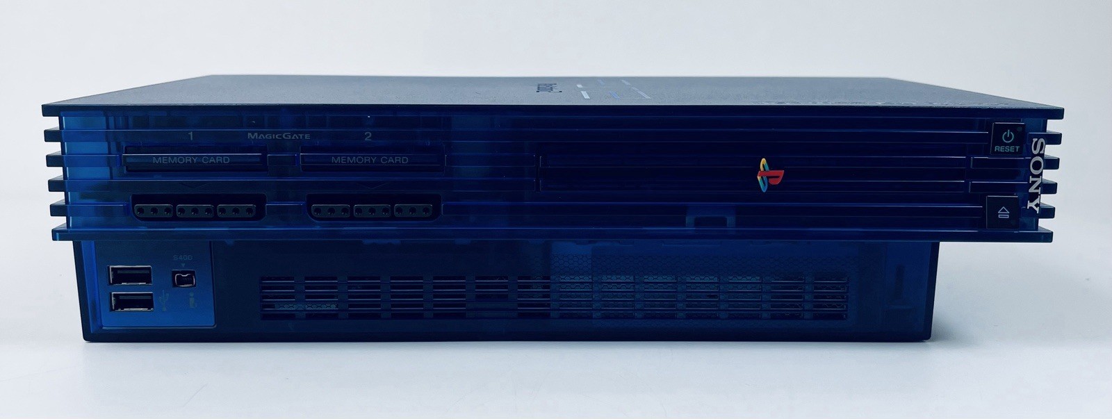 Sony PlayStation 2 PS2 SCPH-37000 Ocean Blue Console Japan Limited w/ Stand Test