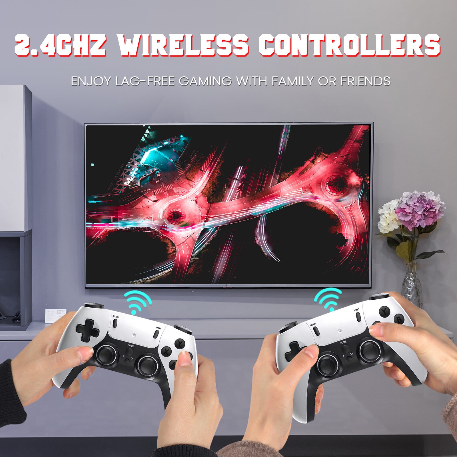 4K 64G HDMI TV Video Game Stick M15 Gaming Console Gamepad 2 Wireless Controller