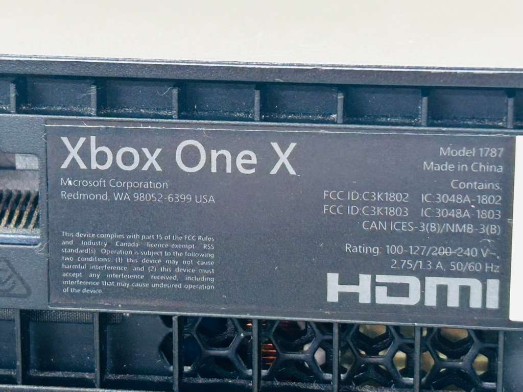 Xbox One X 1787 1TB Console Only 4K Tested Microsoft Black – 737995