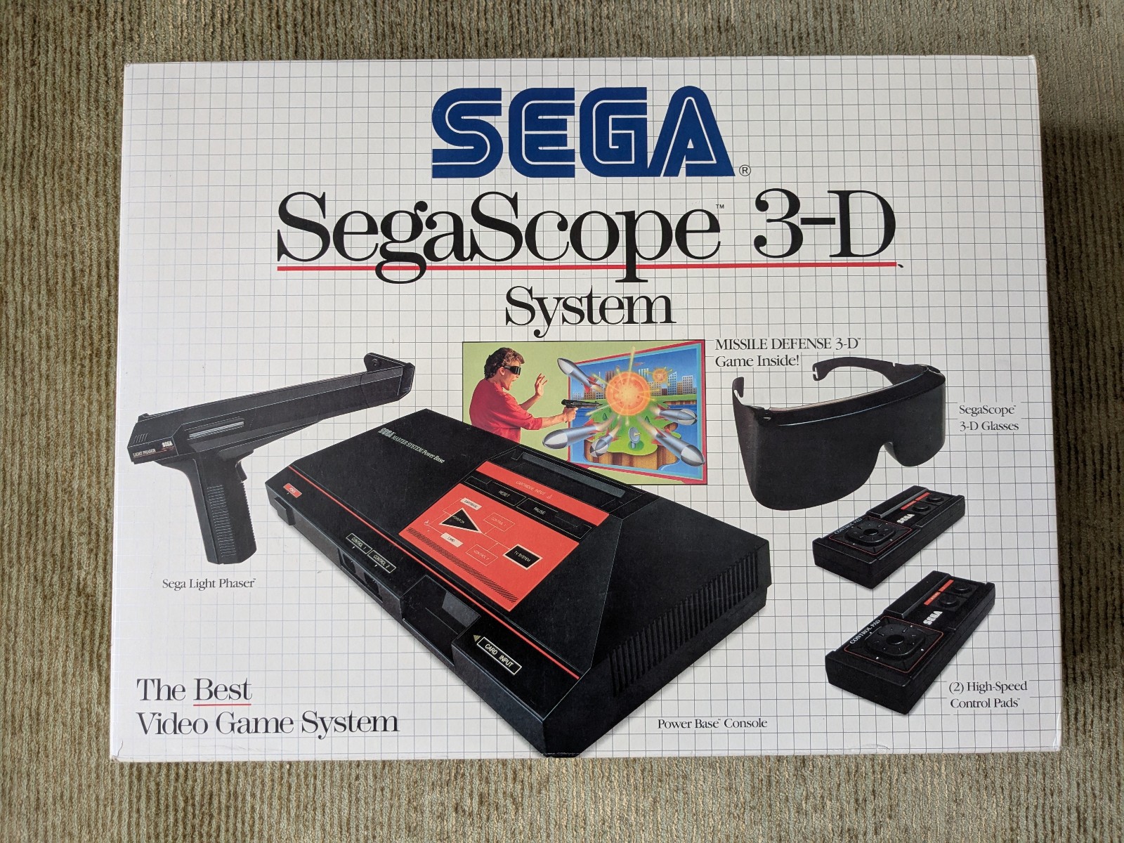 Sega Master System Console Sega Scope 3-D Complete CIB Rare Variant SegaScope