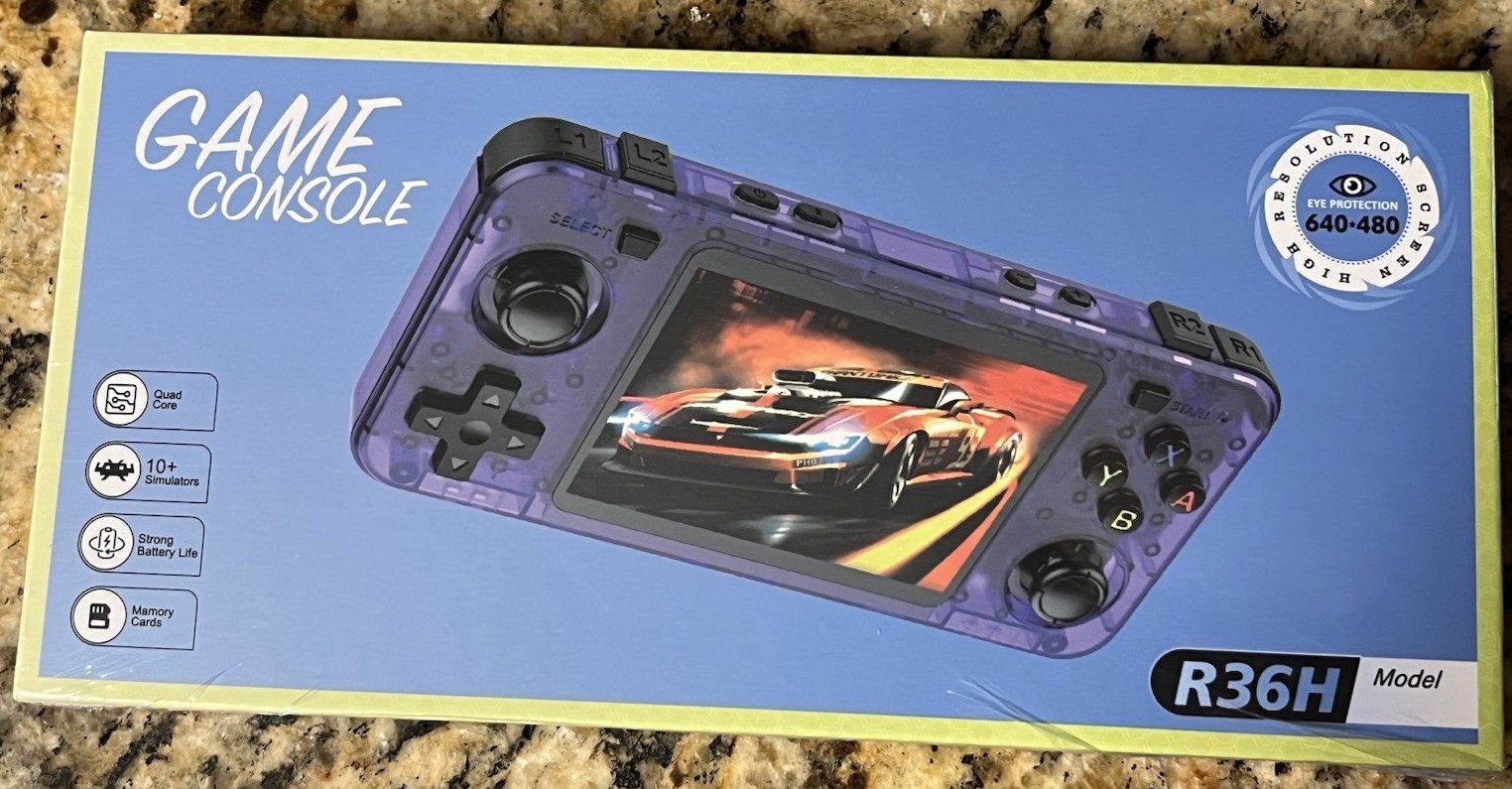 R36H Retro Portable Handheld Video Game Console – Upgraded R36S 20k Games Purple