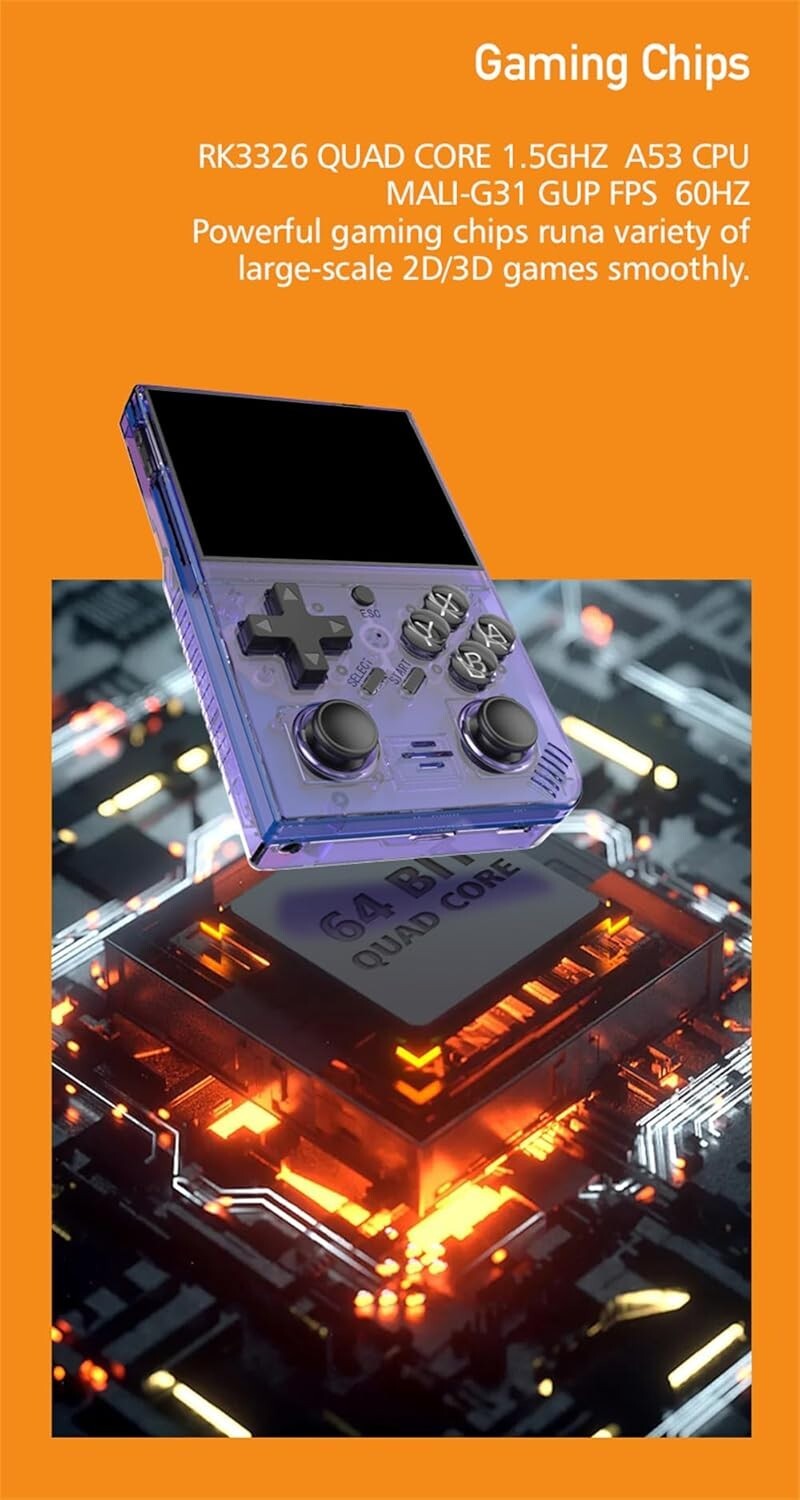 DR35 Plus Handheld Retro Gaming Console Linux System with 64G Card 15000+ Games