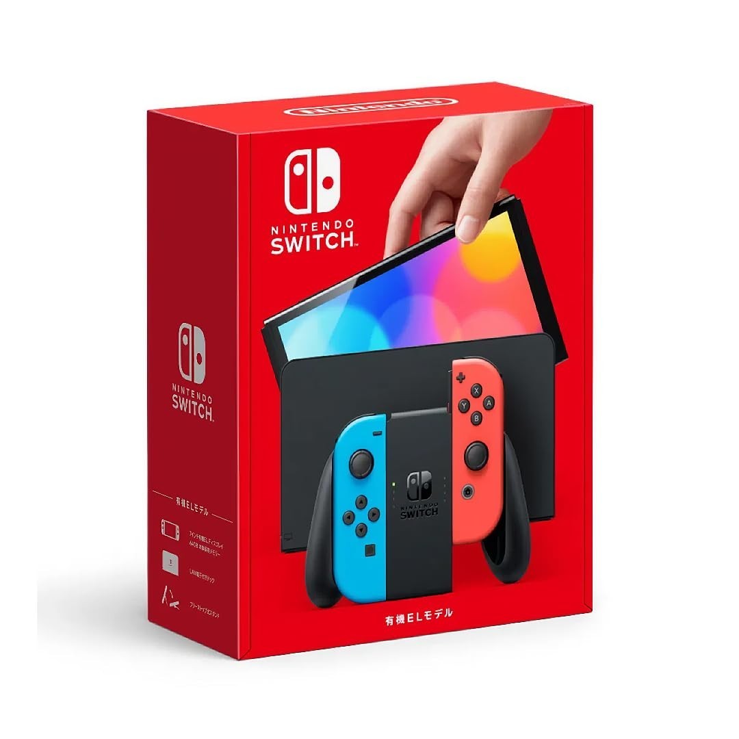 Nintendo Switch OLED 64GB Neon Red Blue Joy-Con Regional Free, Japanese spec