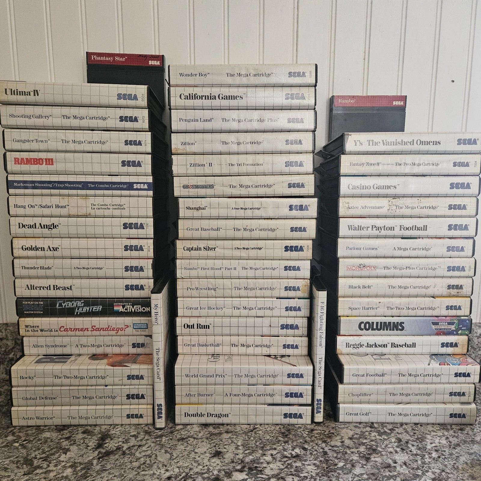 Sega Master System Lot – Console +61 Games +3D Glasses +2 Phasers +Controller