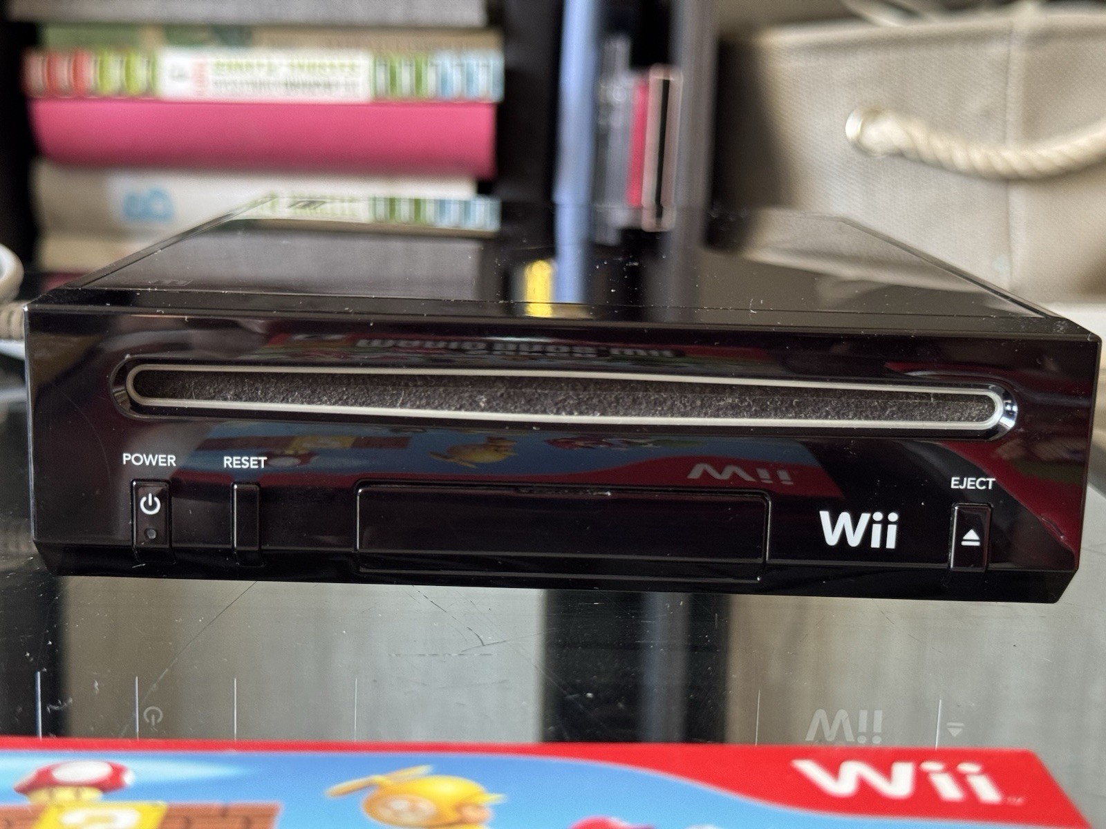 Nintendo Wii Black RVL-101 Console Bundle New Super Mario Bros Galaxy CD