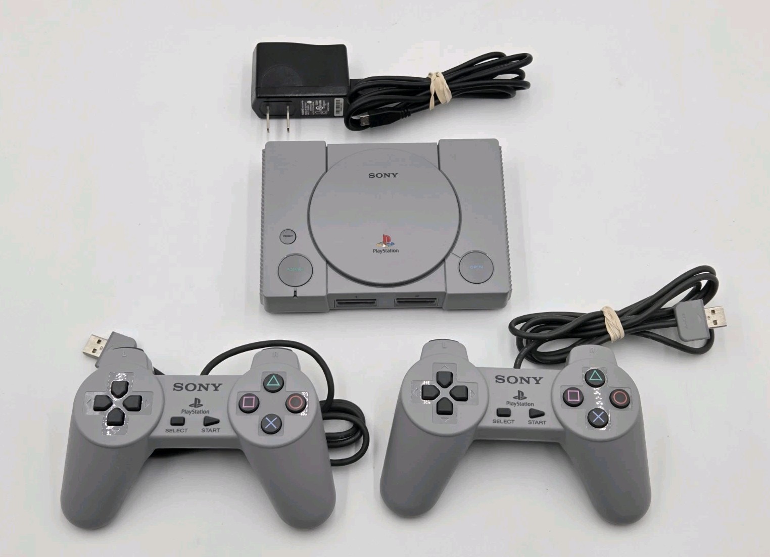 Sony PlayStation PS1 Classic Mini Console SCPH-1000R 2 Controllers Tested Works