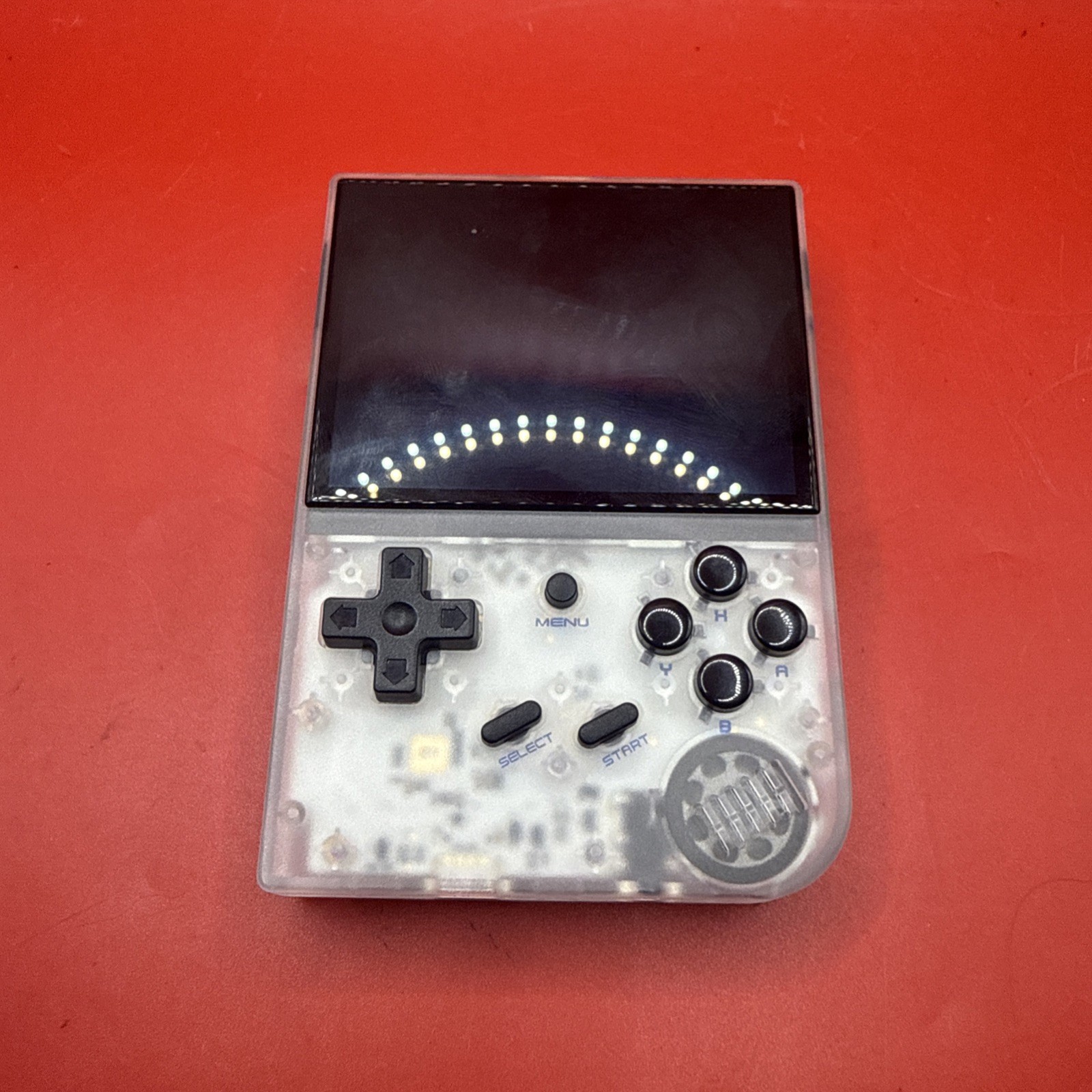 Anbernic RG35XX Handheld Game Console Transparent Clear For Parts Only Untested