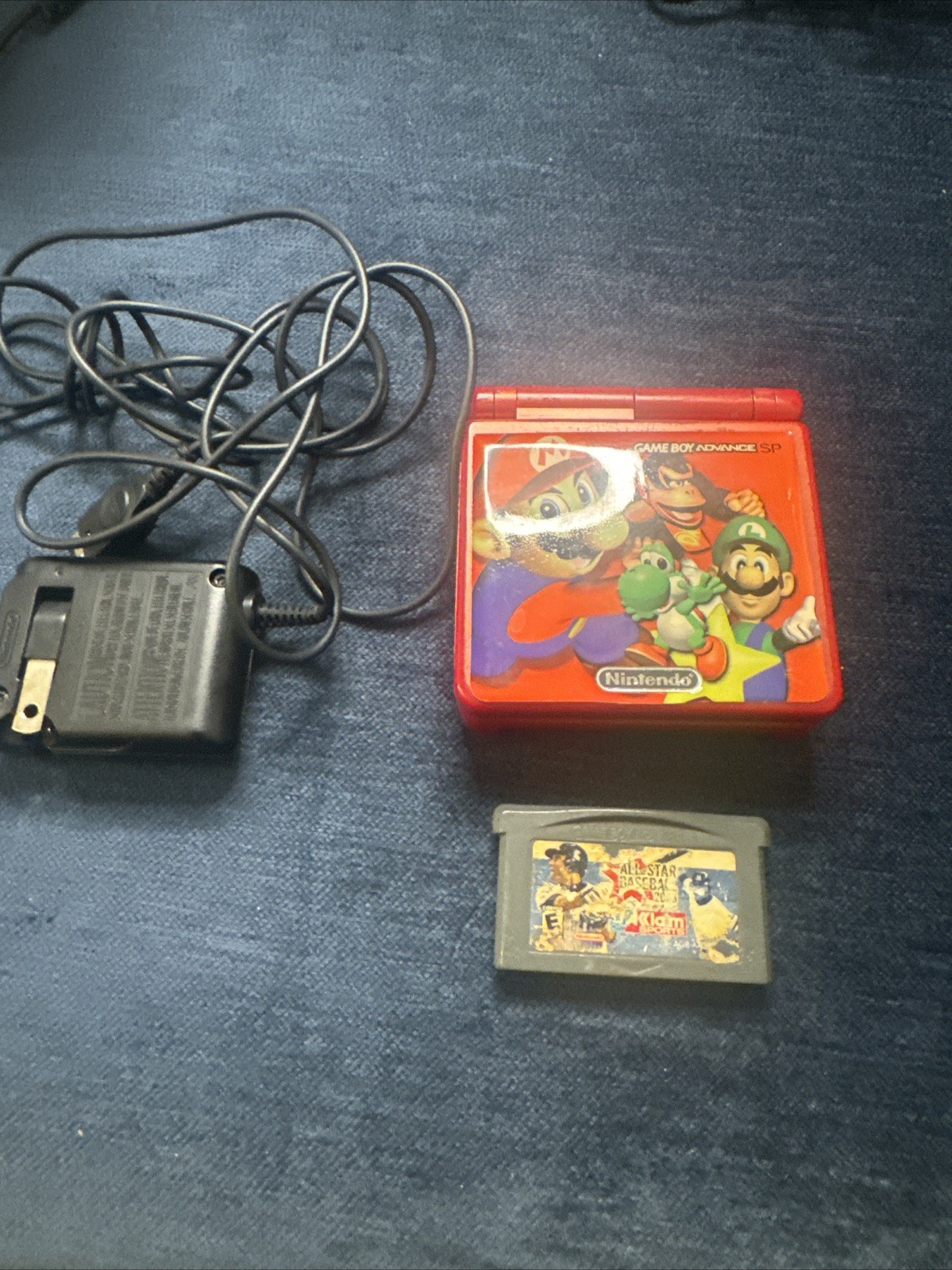 Nintendo Game Boy Advance SP Handheld System – Red, SP Mario Sticker No Volume