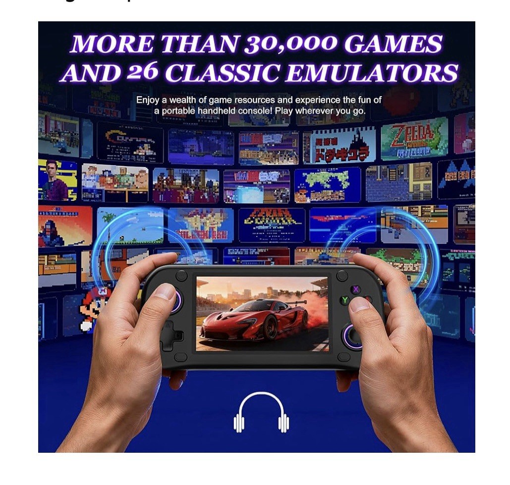 G28 Handheld Game Console 64GB Black 4.3in IPS Wi-Fi USB-C Region Free
