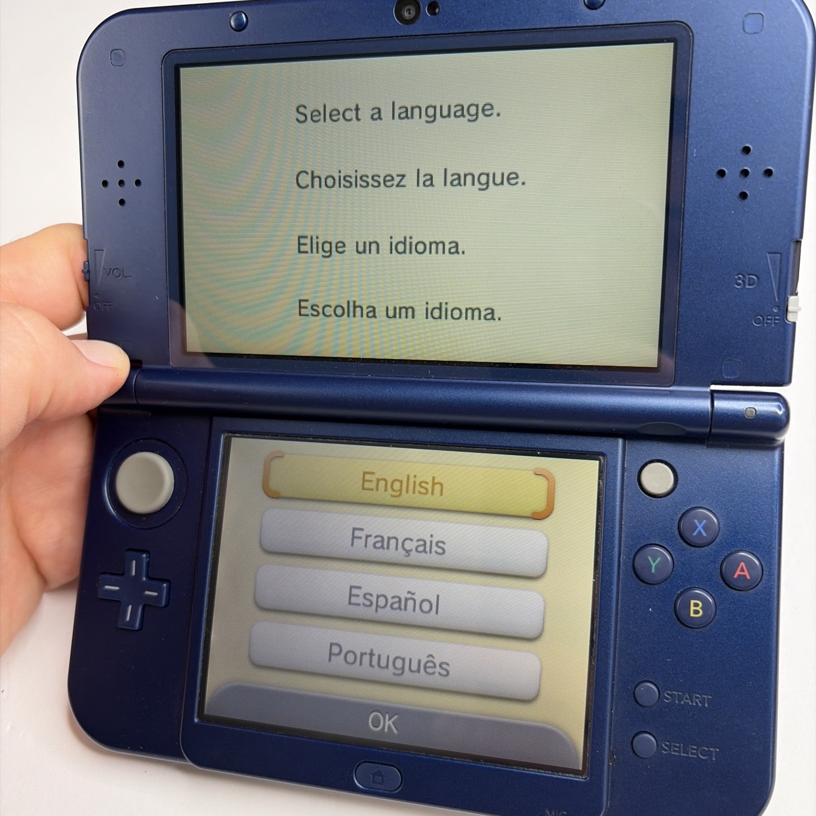 New Nintendo 3DS XL LL Blue Console – Tested! W Charger Stylus