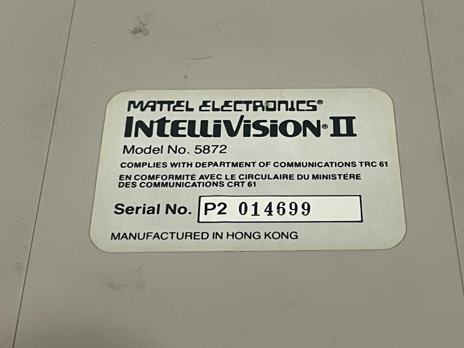 Mattel Intellivision 2 II Console & Controller Mattel w/ Power Tested/Working