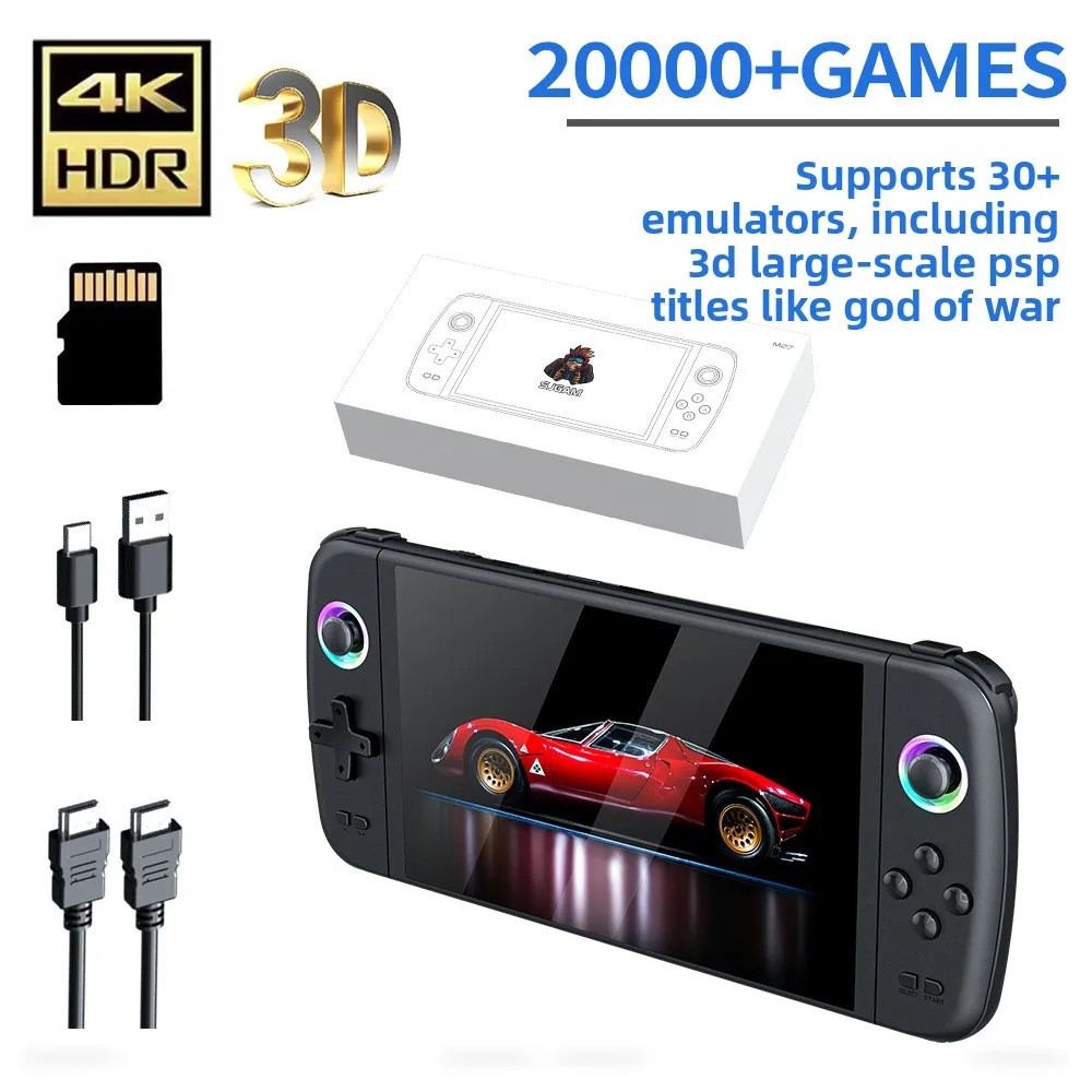 M27 Portable Handheld Game Console 128G, Retro Video Gaming Console with Built-I