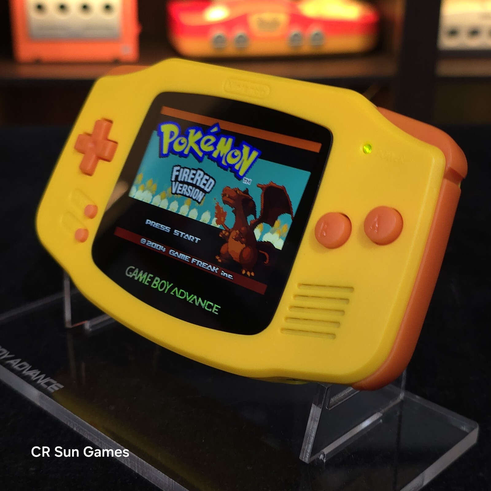 Yellow Game Boy Advance GBA iPS V5 LCD USB-C 1800 mAh Rechargeable Battery