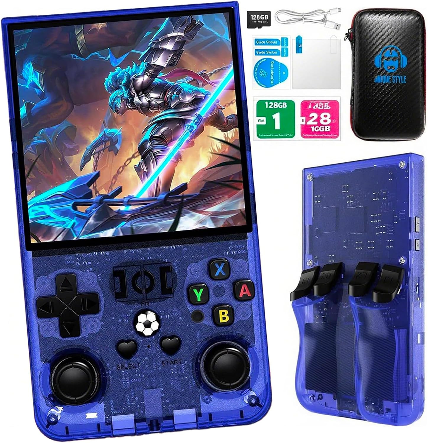 R36MAX Retro Handheld Game Console,Retro Gaming Console with 18000+ Games 128GB
