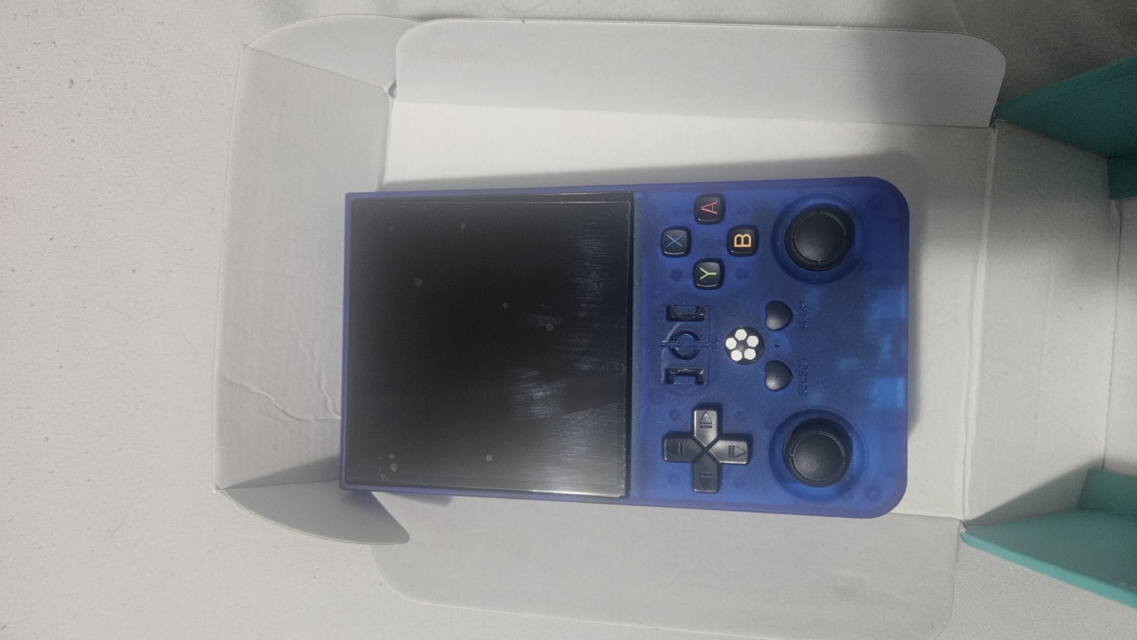 R36Max Open Source Handheld Game Console Blue 64GB USB-C 720p Region Free