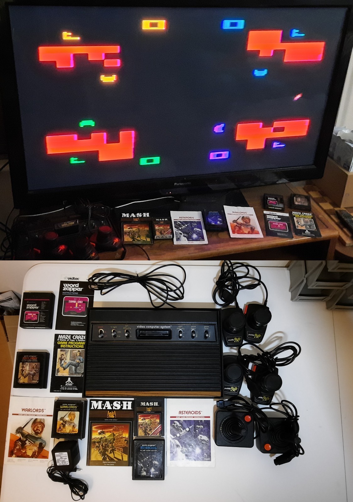 1978 Atari 2600 Six Switch Console Bundle Tested 5 Games Manuals Controllers