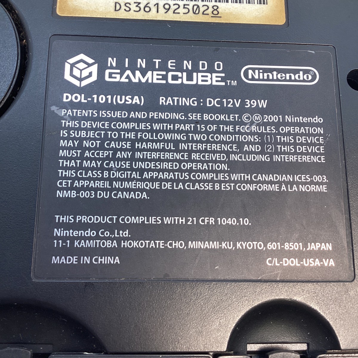 Nintendo GameCube DOL-101 Black Game Console (GO1069017)