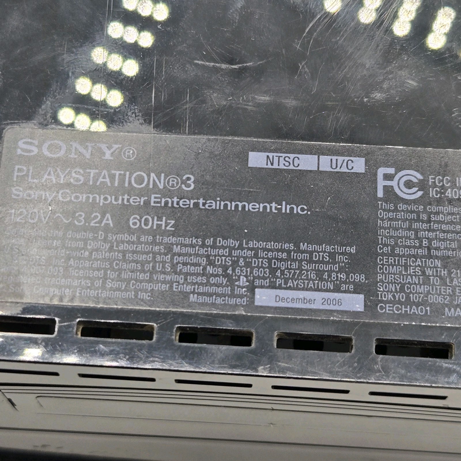 FOR PARTS Sony PlayStation 3 PS3 CECHA01 60GB Backwards Compatible Console READ