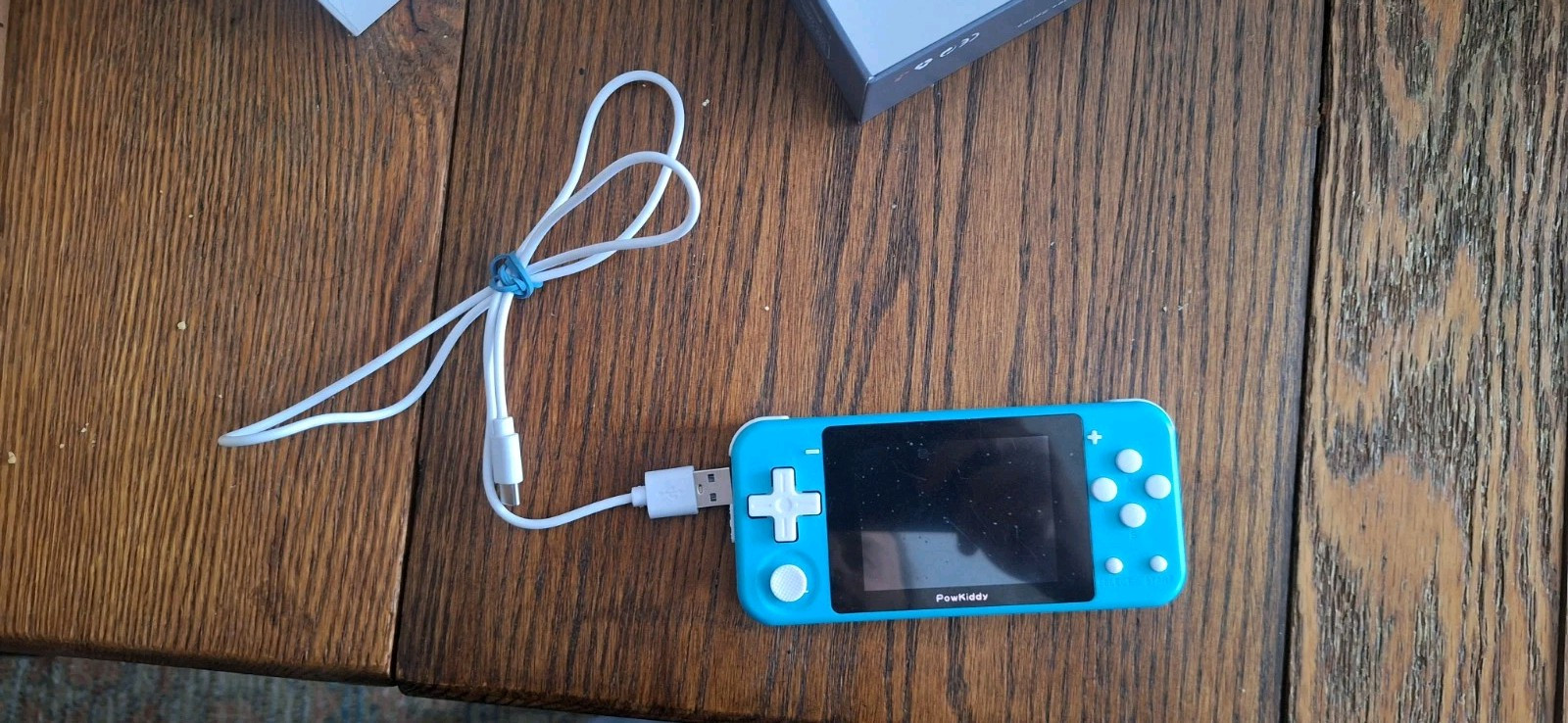 Light blue used powkiddy q90 Portable Emulator Console