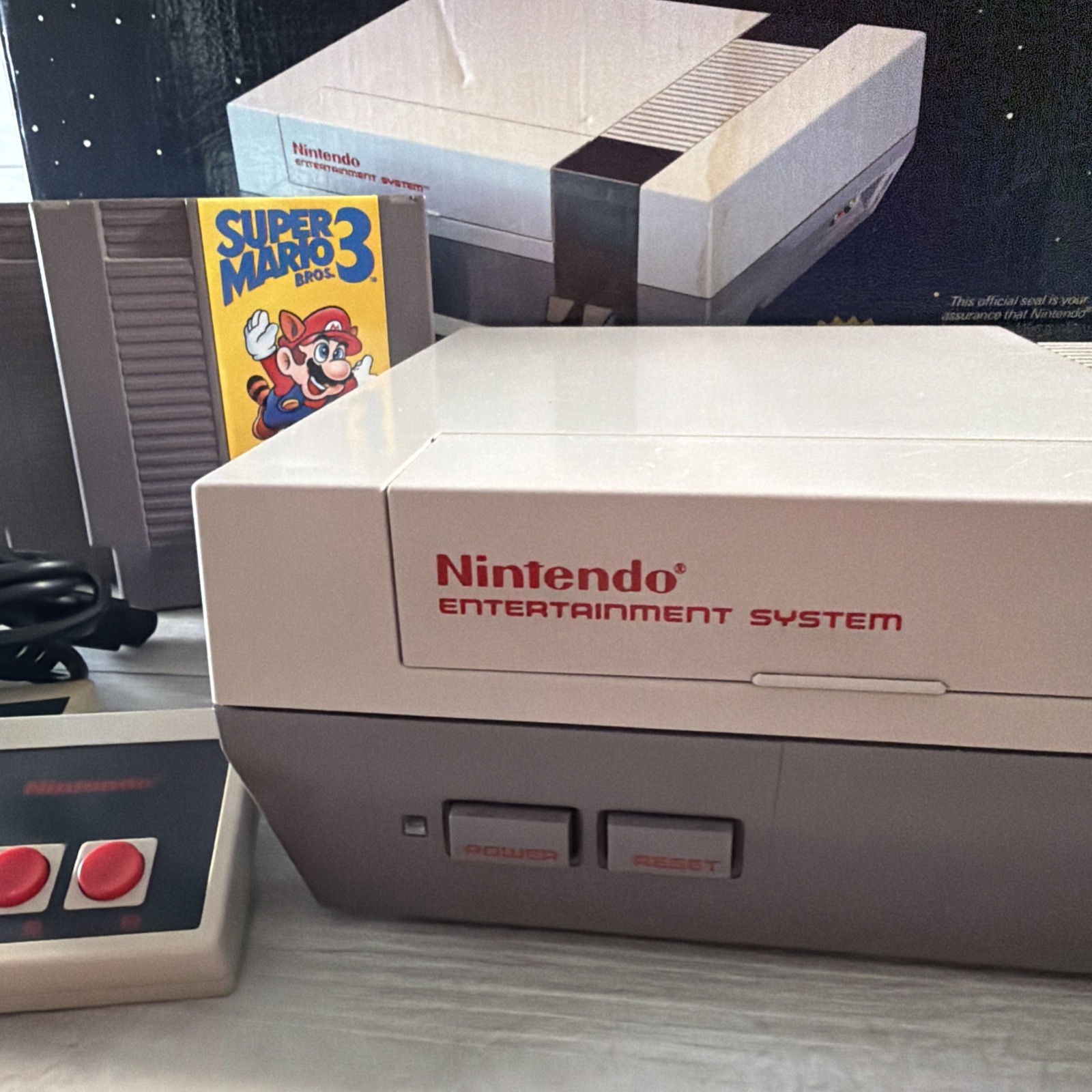 Nintendo NES Control Deck Mario Trilogy 1 2 3 Bundle In Original Box 2 Controls