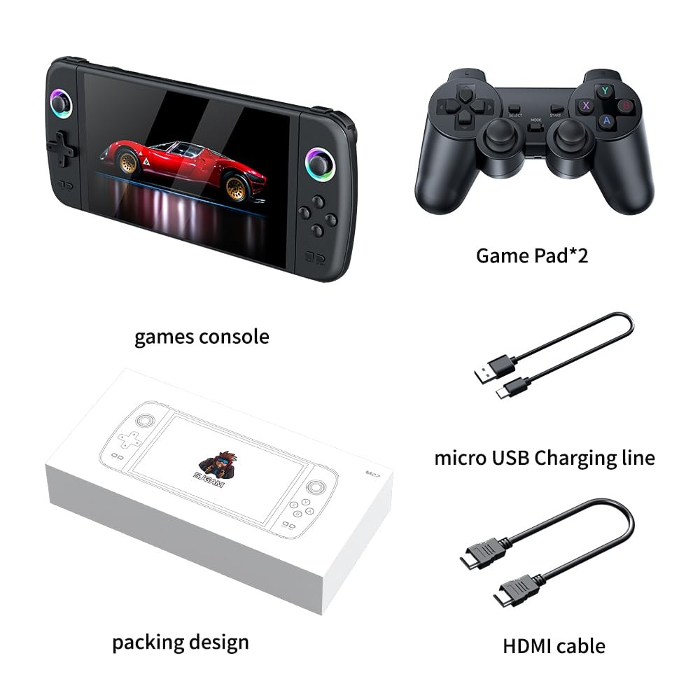 M27 Retro Handheld Game Console,7-inch IPS Screen Portable Android Gaming Han…