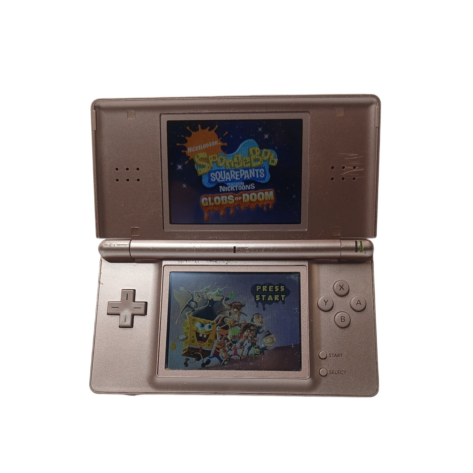 Nintendo DS Lite Gaming Console Kids OS Rose Gold Metallic Dual Screen GBA Slot