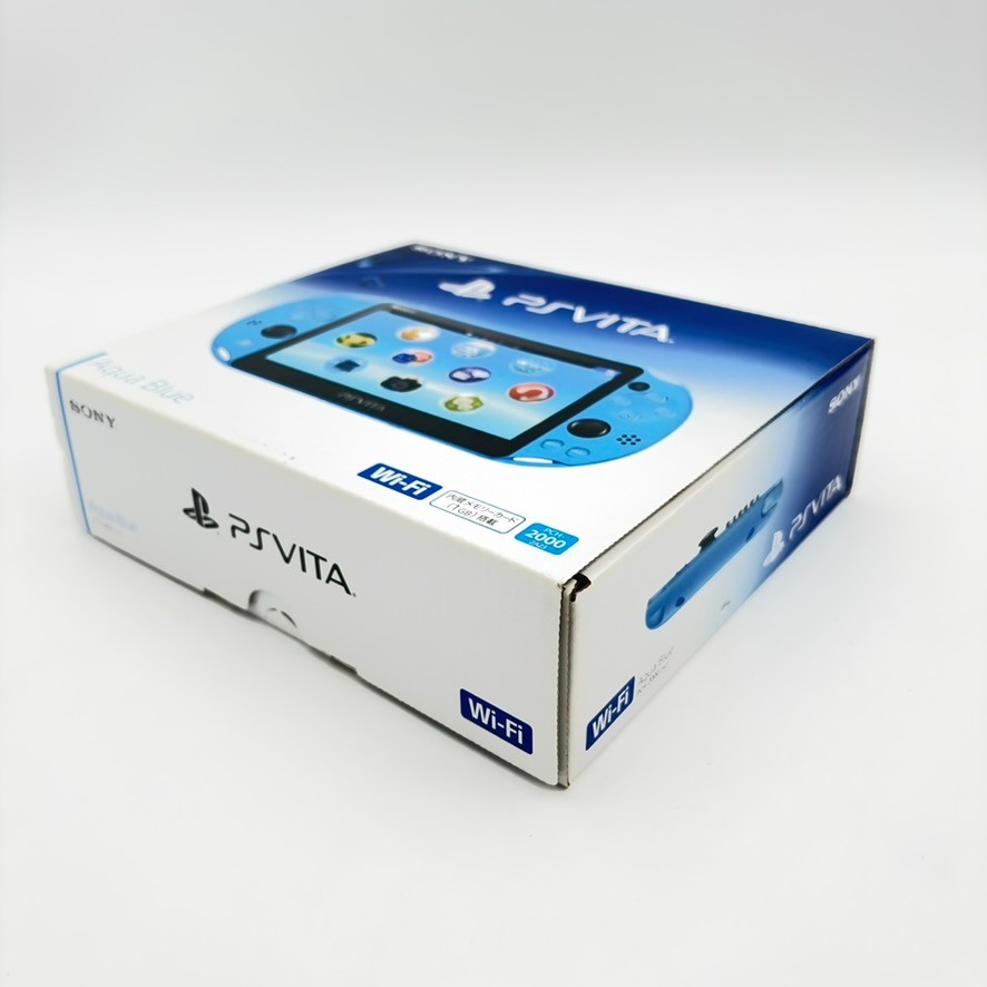 Sony PS Vita Console Aqua Blue Boxed Mint Condition PCH-2000 From Japan WI-FI