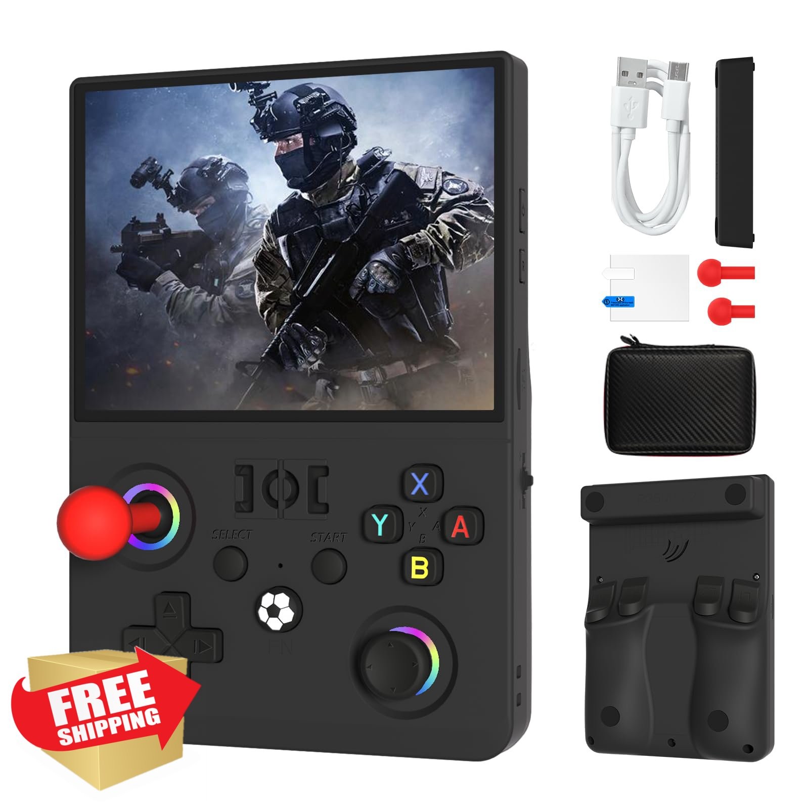 R36MAX II Retro Handheld Game Console 4.5″ IPS 128G 22000+ Games Black