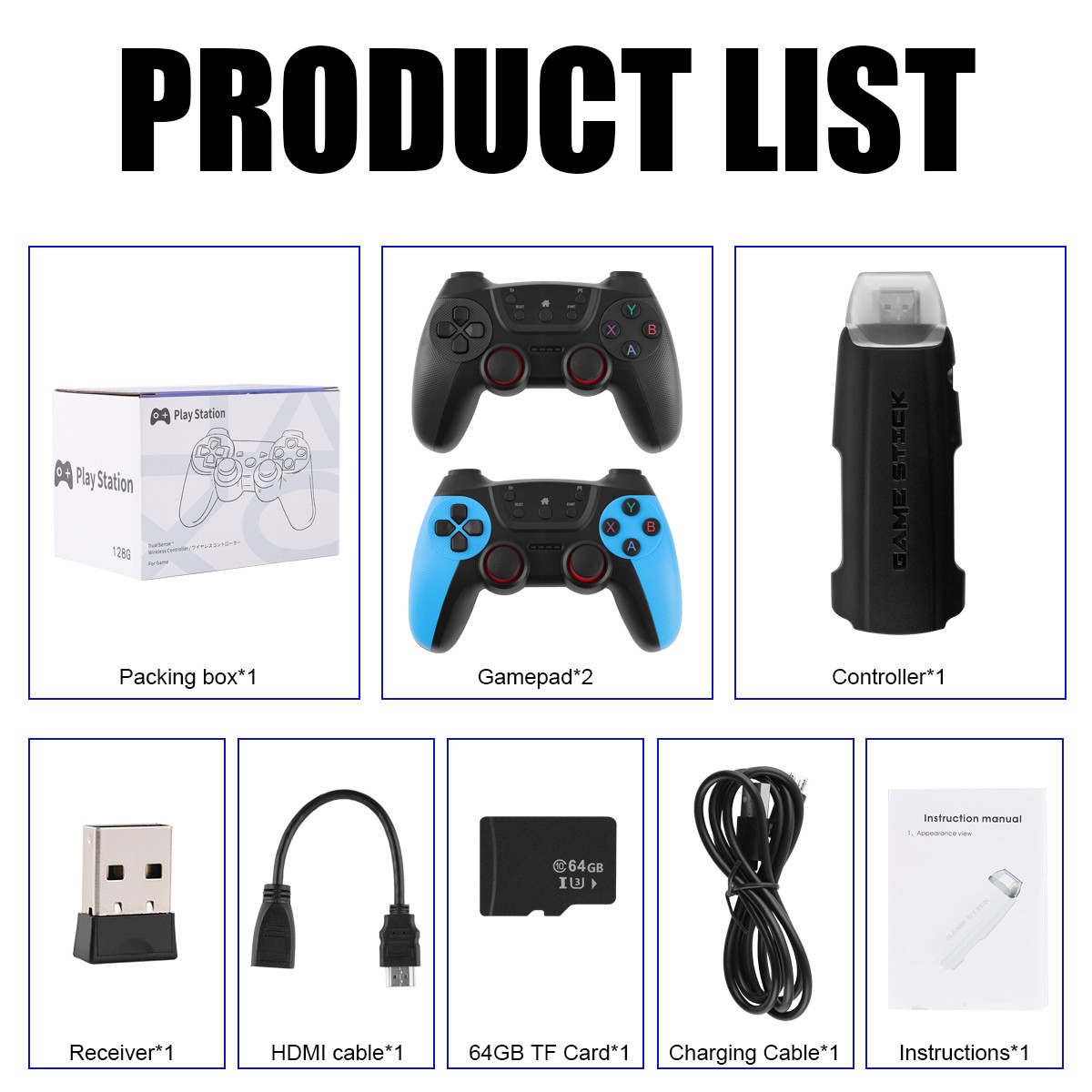 Video Game Console Retro 40000+ Games TV Stick 4K HDMI &2 Wireless Controller US