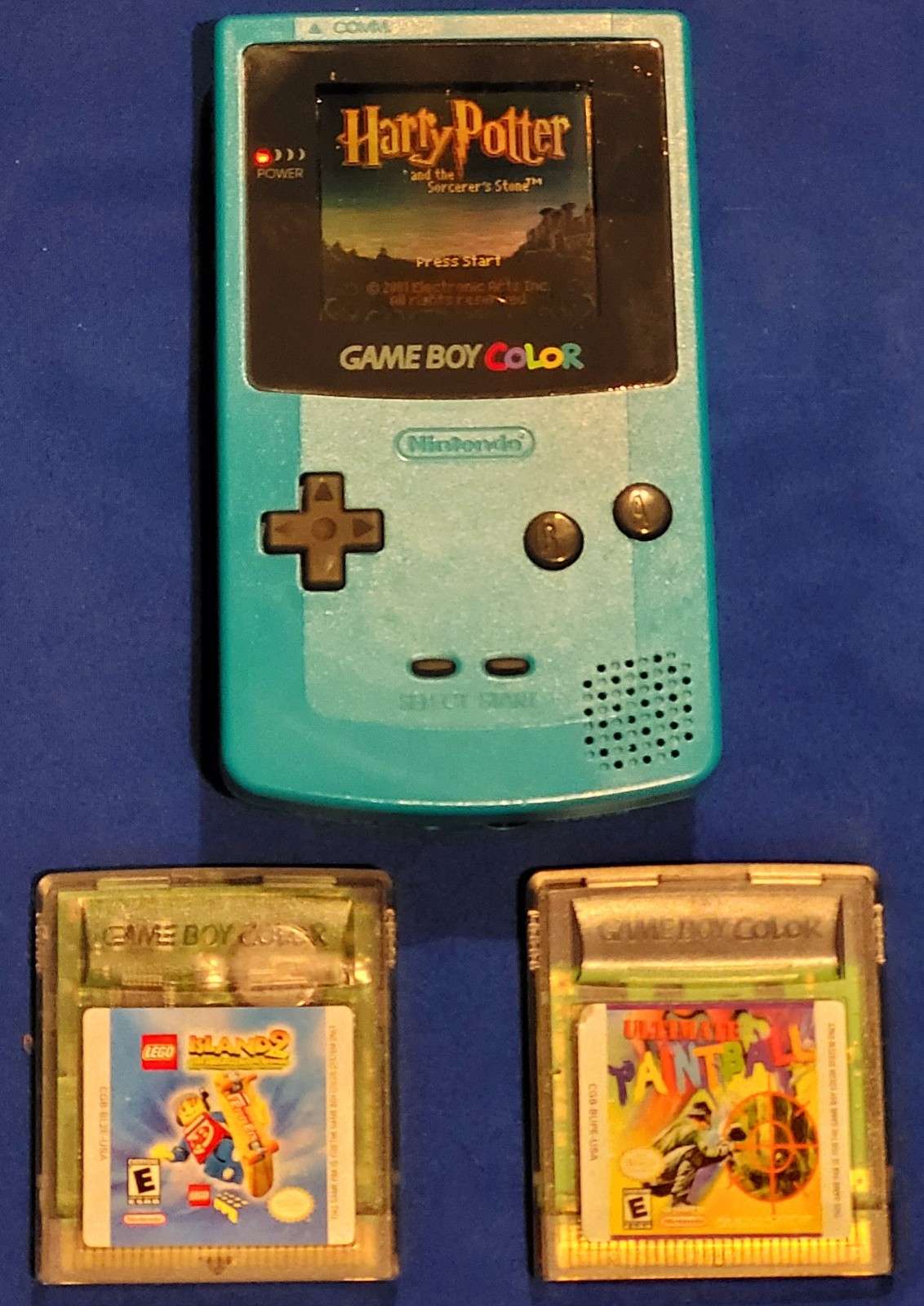 Nintendo Game Boy Color Handheld Game Console – Teal With 3 Games Tested Working