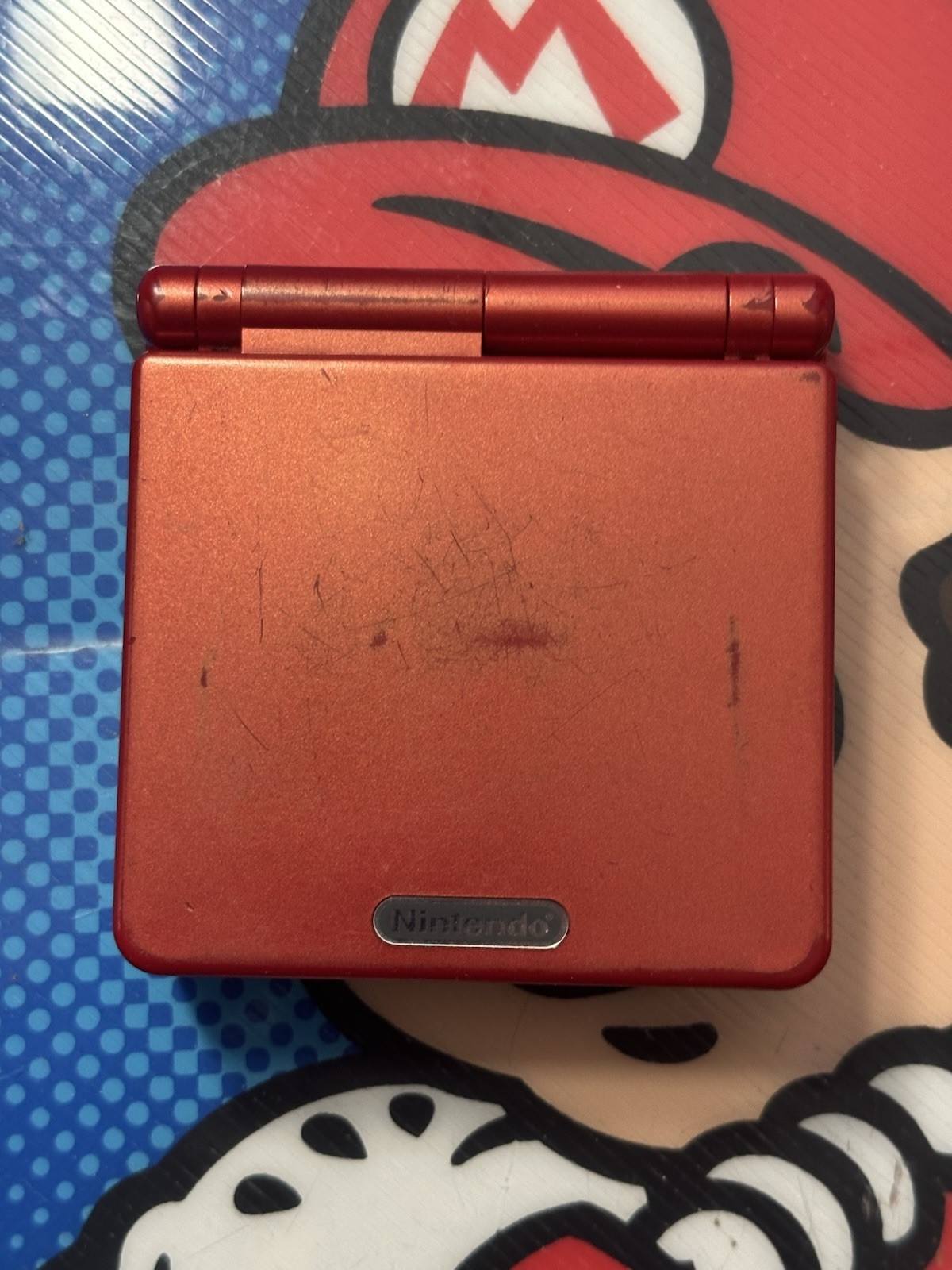 Nintendo Game Boy Advance SP Handheld Game Console AGS-001 Flame Red – Tested