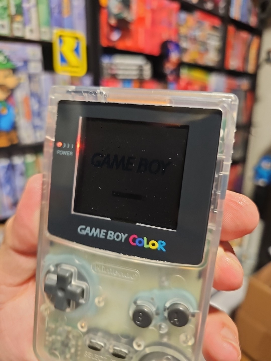 Nintendo Game Boy Color Clear Console GBC Custom Build Needs TLC w/ Yellow Shell