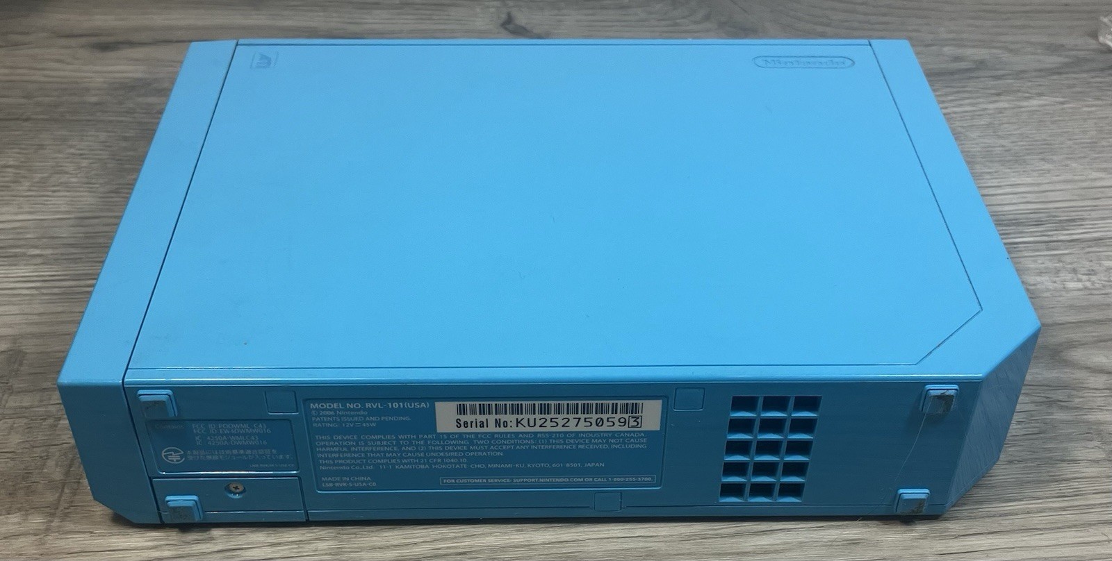 Nintendo Wii Console RVL-101 Blue Console Bundle W/ Controller 3 Games Cables