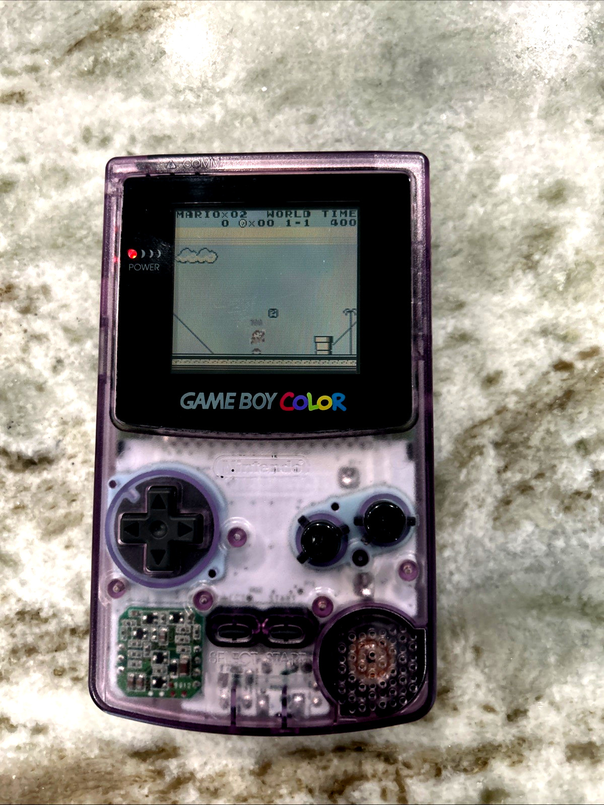 GameBoy Color Clear Atomic Purple Console Nintendo With 10 Games
