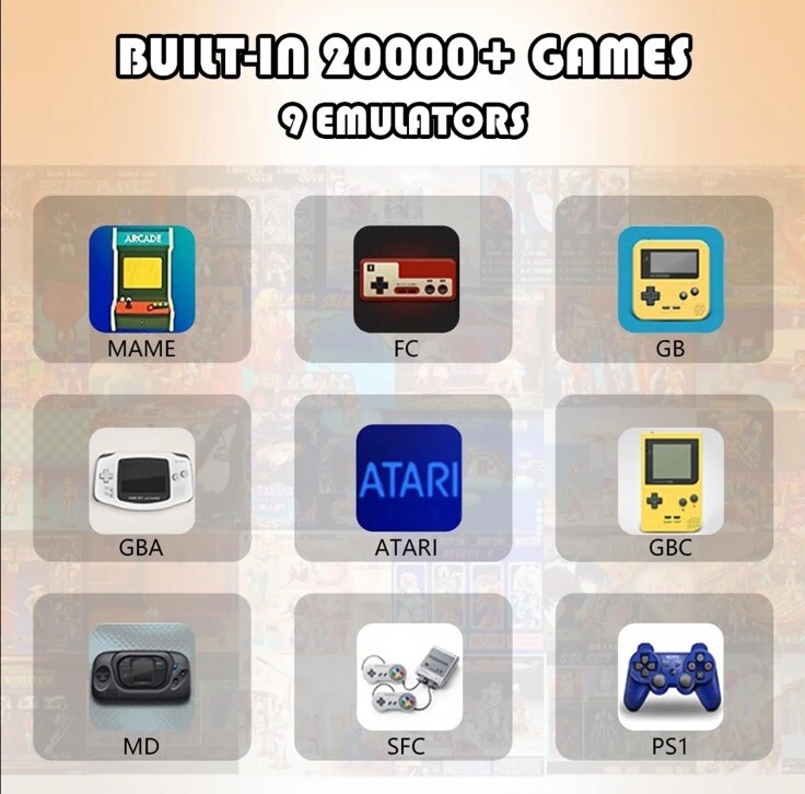 Dual 2.4G Wireless Premium Controllers 20000+ Games 4K HDMI Retro Game Console
