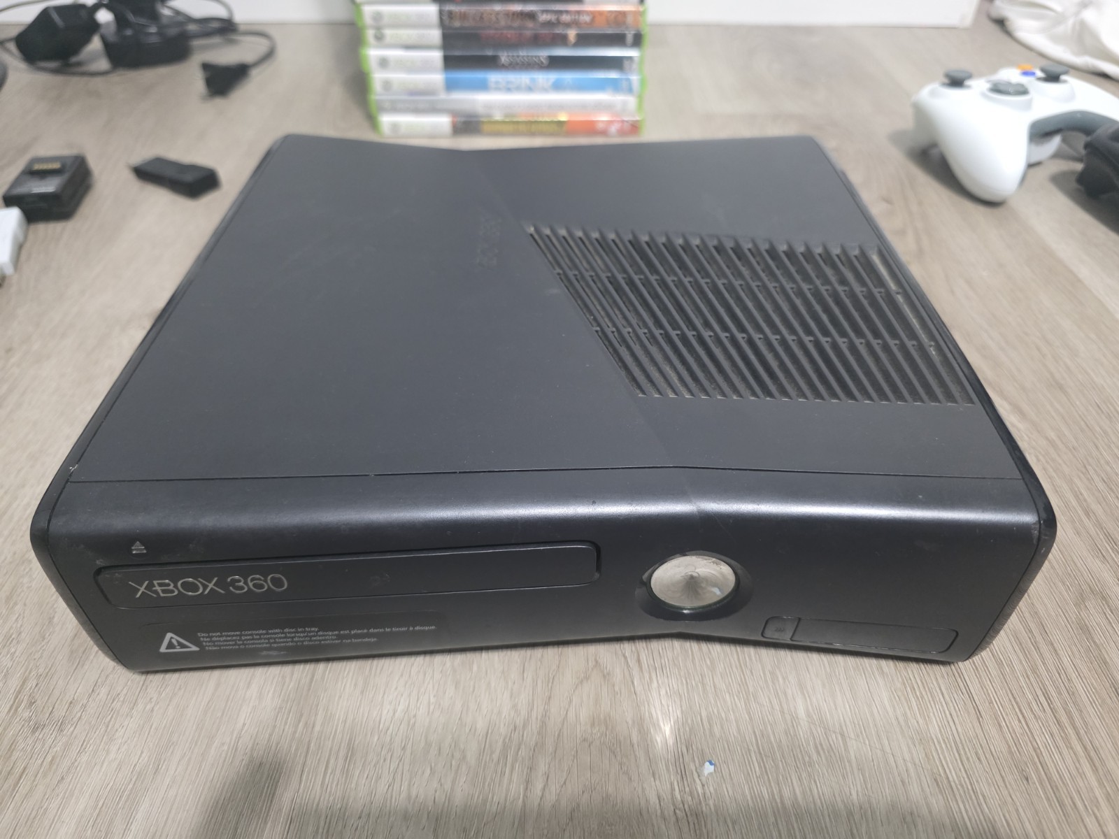 Xbox 360 S Console Bundle 4 Controllers 30+ Games No Hard Drive Tested Works
