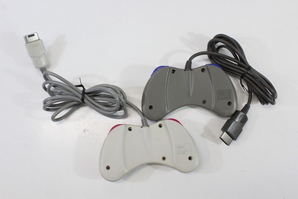 SEGA Saturn White Console Controller x2 AC AV HST-3220 SS JP Japan WORKING #6