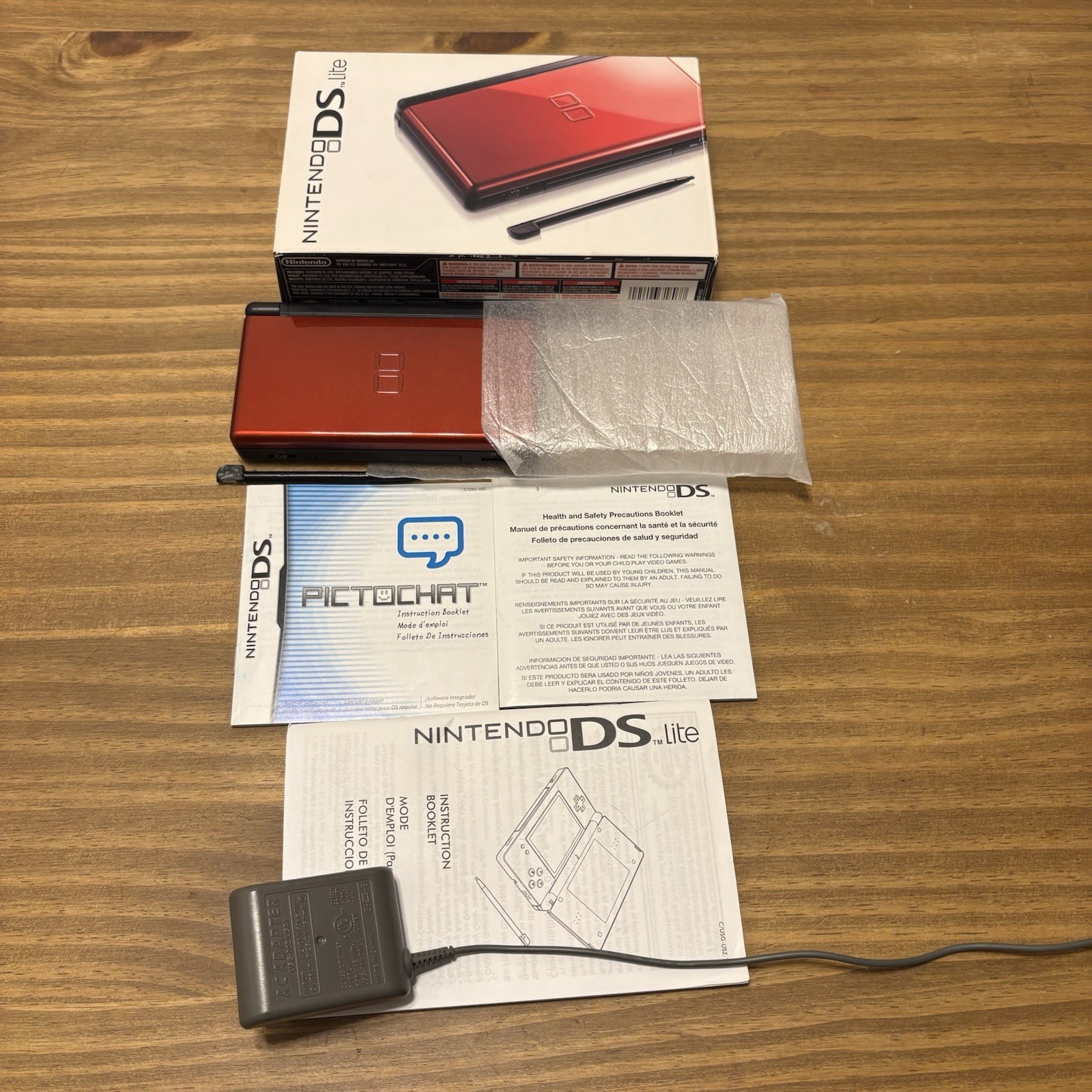 Nintendo DS Lite Red/Black In Box Matching Serials