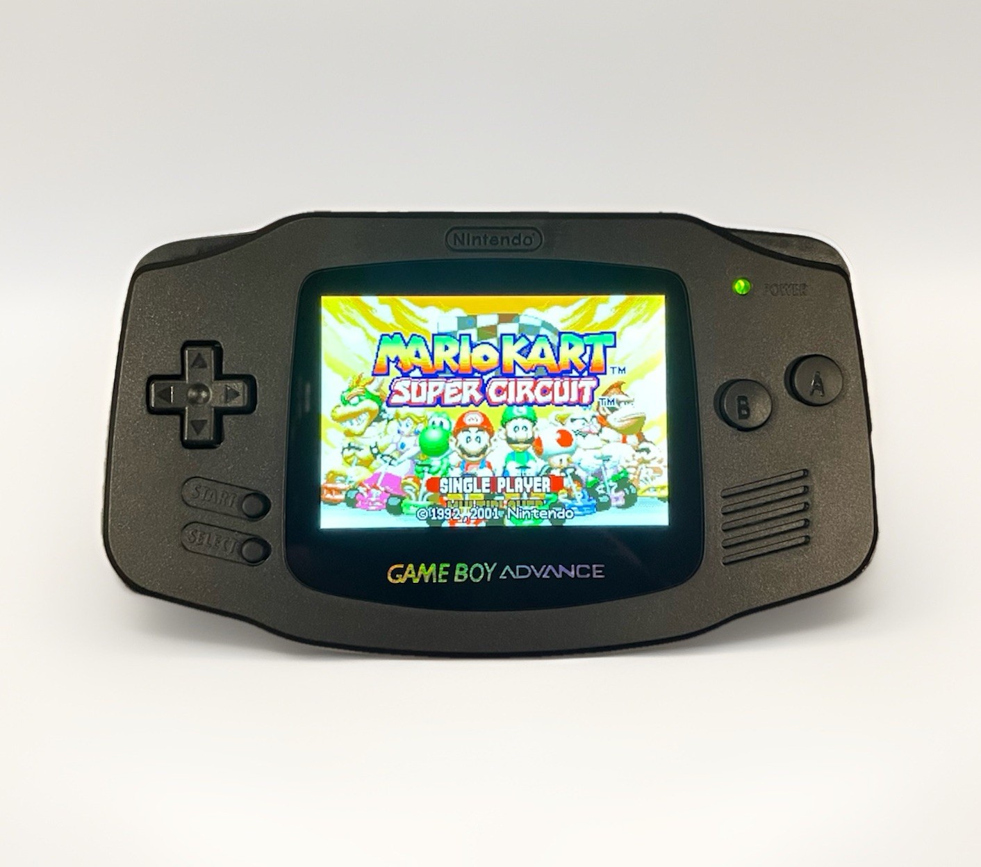 Gamboy Advanced Midnight Black: Model AGB-001 w/Backlit Screen IPS V5 Working