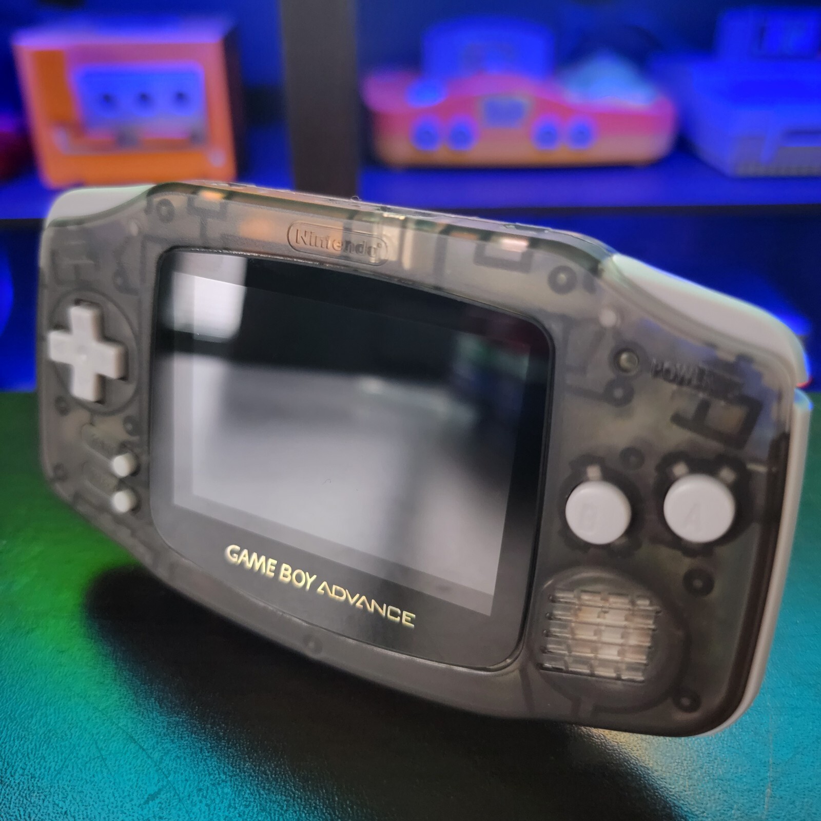 Smoke Grey Game Boy Advance GBA iPS LCD USB-C 1800 mAh Rechargeable Battery