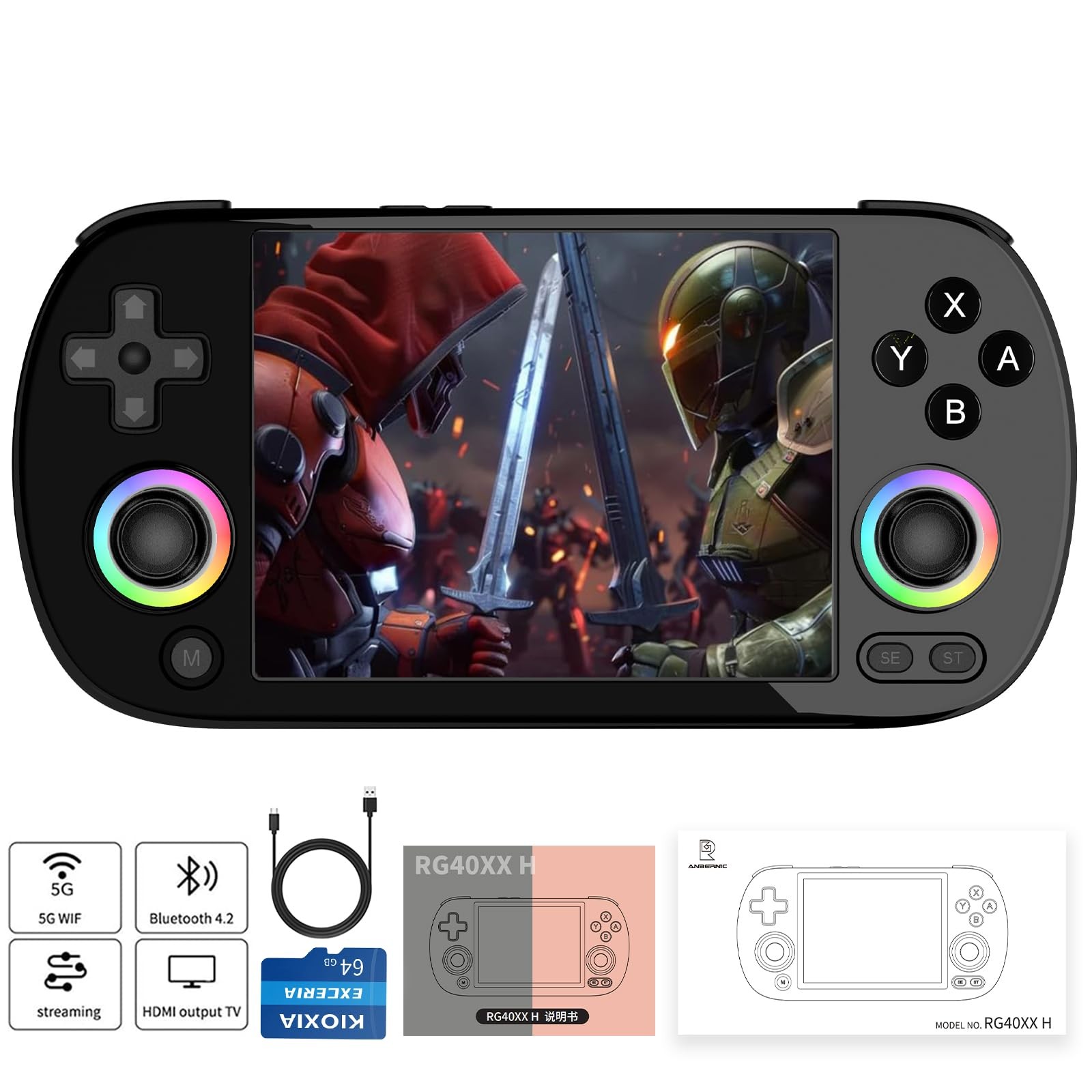 RG40XX H Retro Handheld Game Consoles RG40XXH Retro Gaming Console 64 TF Card Pr
