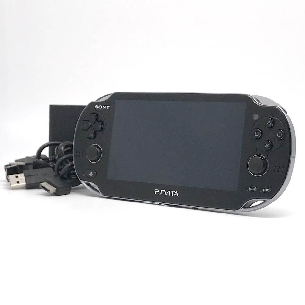 SONY PS Vita PCH-1000 Crystal Black Wi-Fi OLED w/ Charger “Near Mint”
