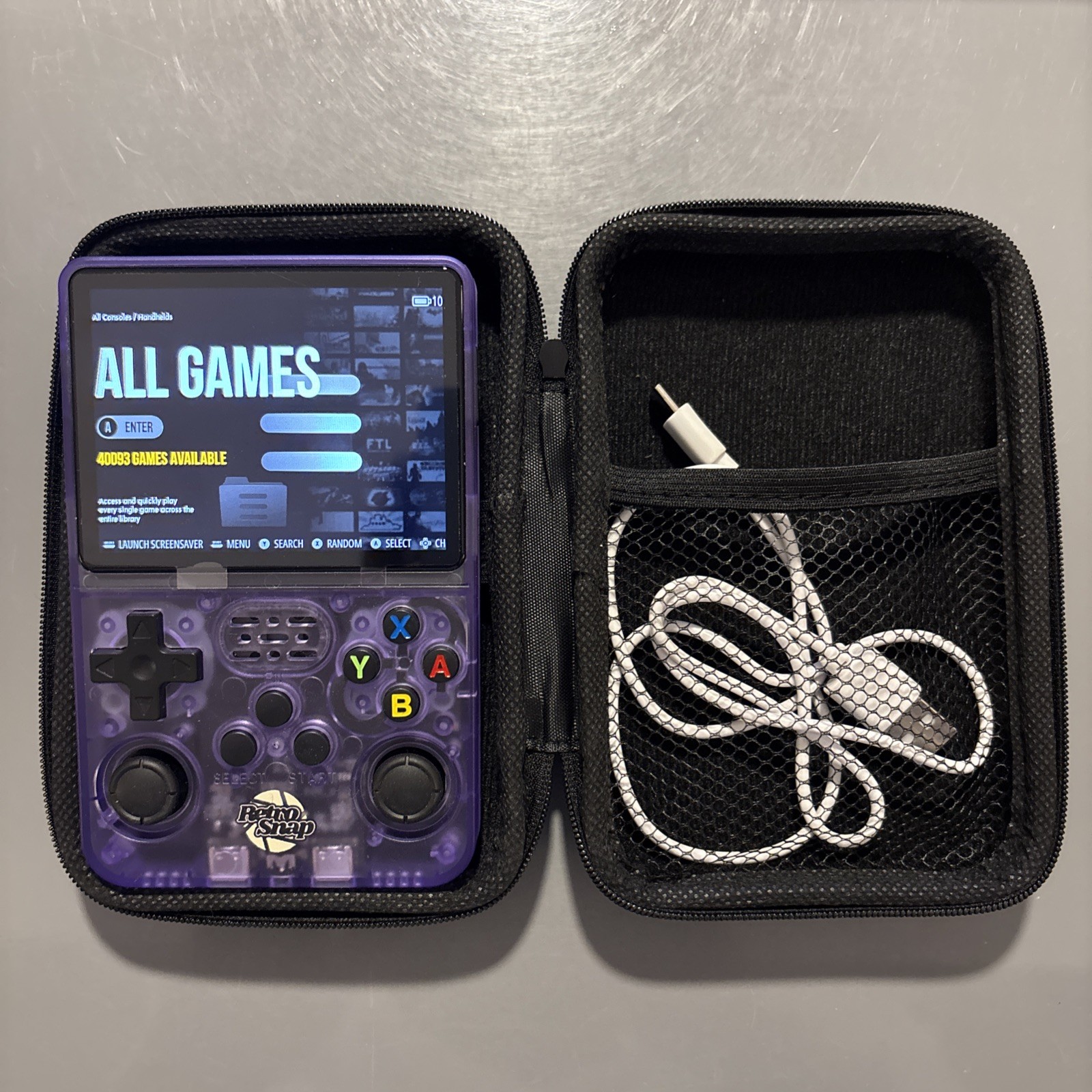 RetroSnap Retro Snap Play Handheld Game Console Clear Purple 40,000+ Games