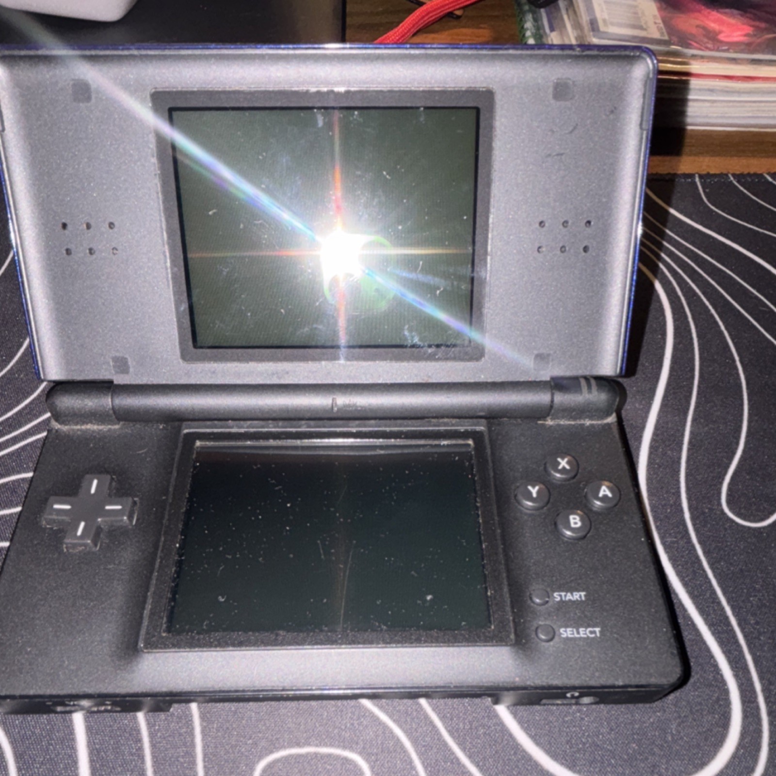 Nintendo DS Lite Blue Dual Screen Handheld System Nintendo DS Headphone Jack