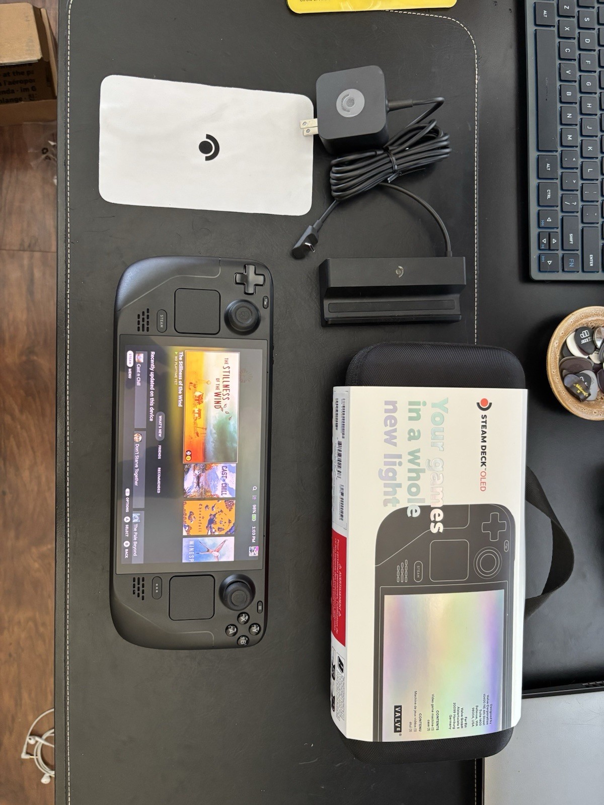 Valve Steam Deck OLED Handheld System w/ Power Adapter, Dock & Box, Black
