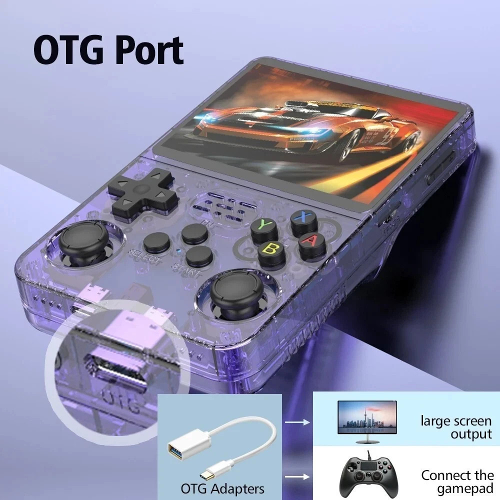 R36S Retro Handheld Video Game Console 64GB 20000 Games 3.5 Inch IPS Screen