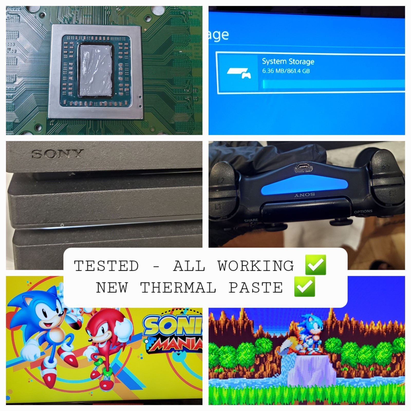 Sony PlayStation 4 PS4 Pro (CUH-7015B) 1TB w. Controller Cables & Games TESTED✅️