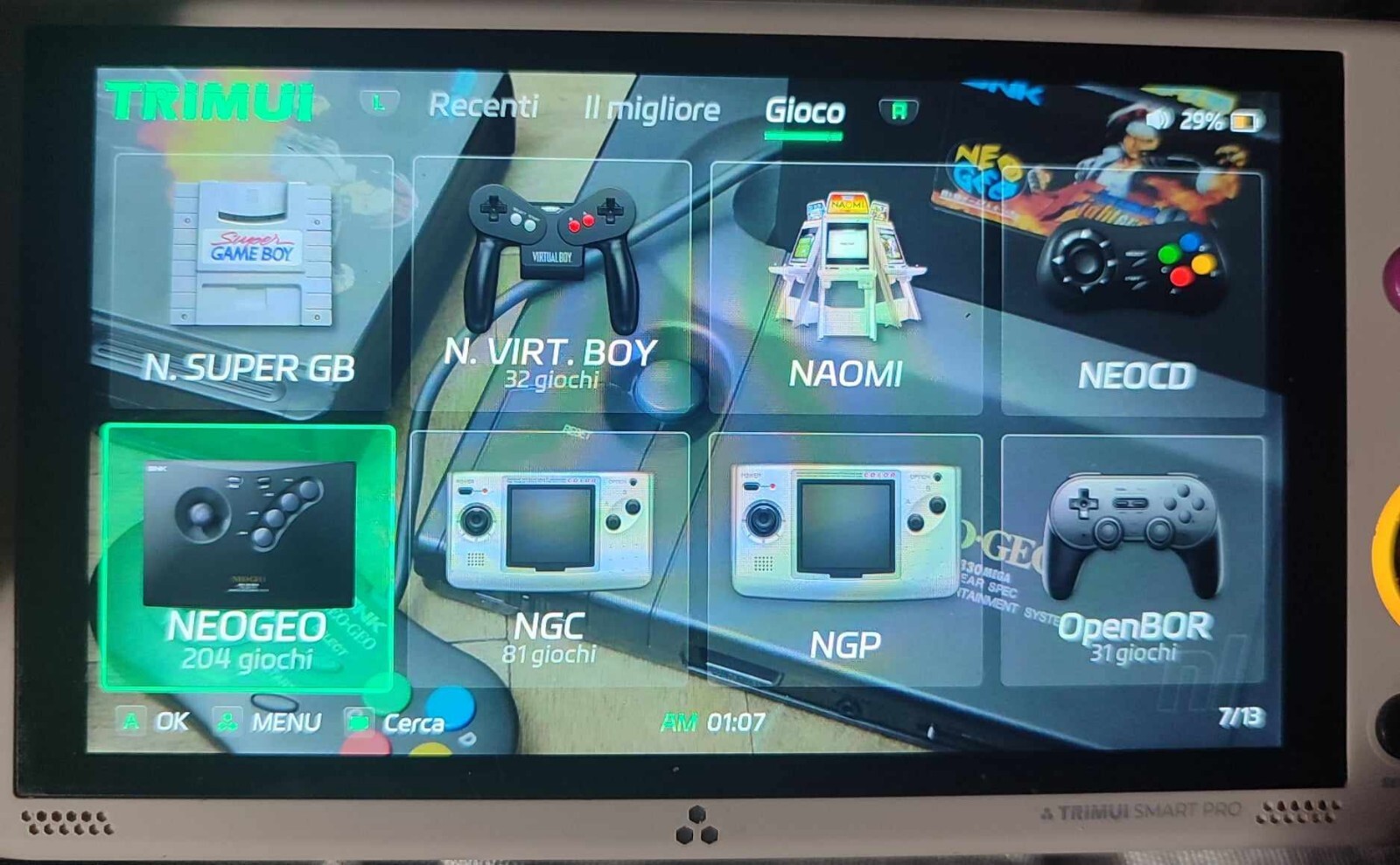 TRIMUI SMART PRO CROSSMIX 256GB SANDISK 60000 Games CONSOLE DISPLAY 5 GRAY